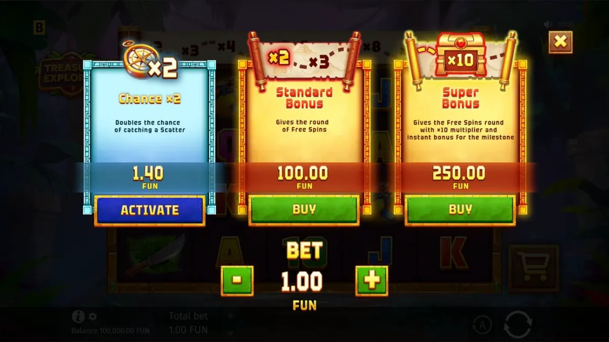 Pemandangan hutan misterius dan karakter Laura Loot dalam slot Treasure Explorer