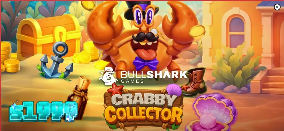 Tampilan visual slot Crabby Collector dengan tema bawah laut yang cerah